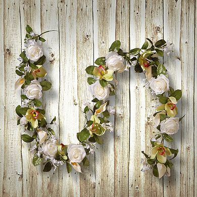 National Tree Company Artificial Spring Flowers Garland