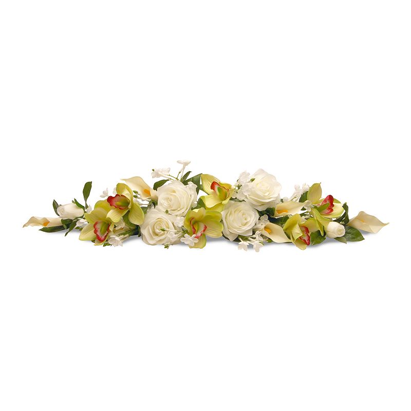 National Tree Company Artificial Spring Flowers Swag Garland, White