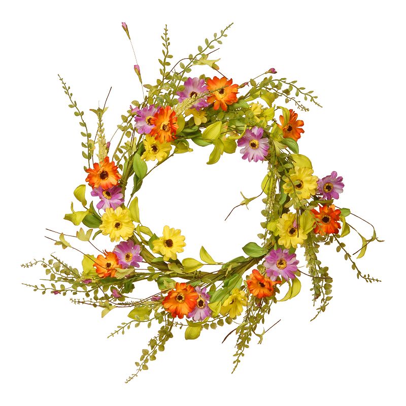 National Tree Company Bright Artificial Floral Wreath, Multicolor