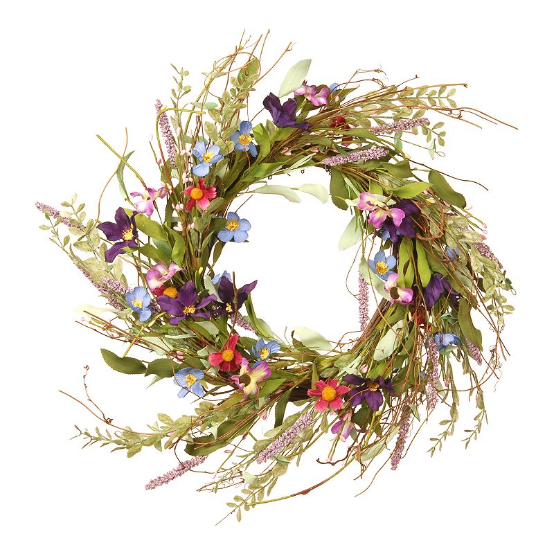 National Tree Company Artificial Spring Floral Wreath, Purple