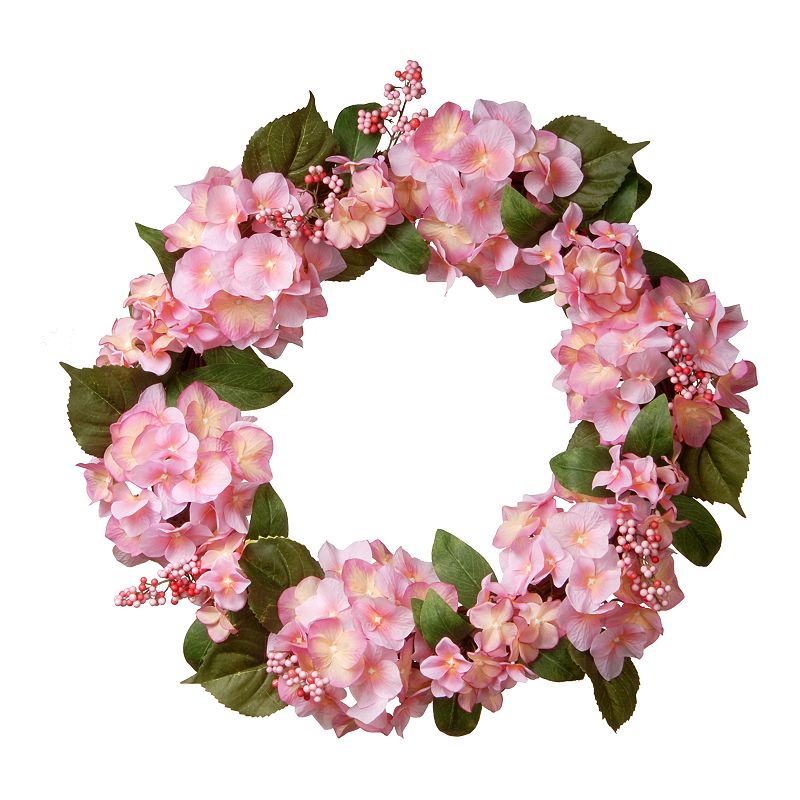 National Tree Company Artificial Pink Hydrangea Wreath