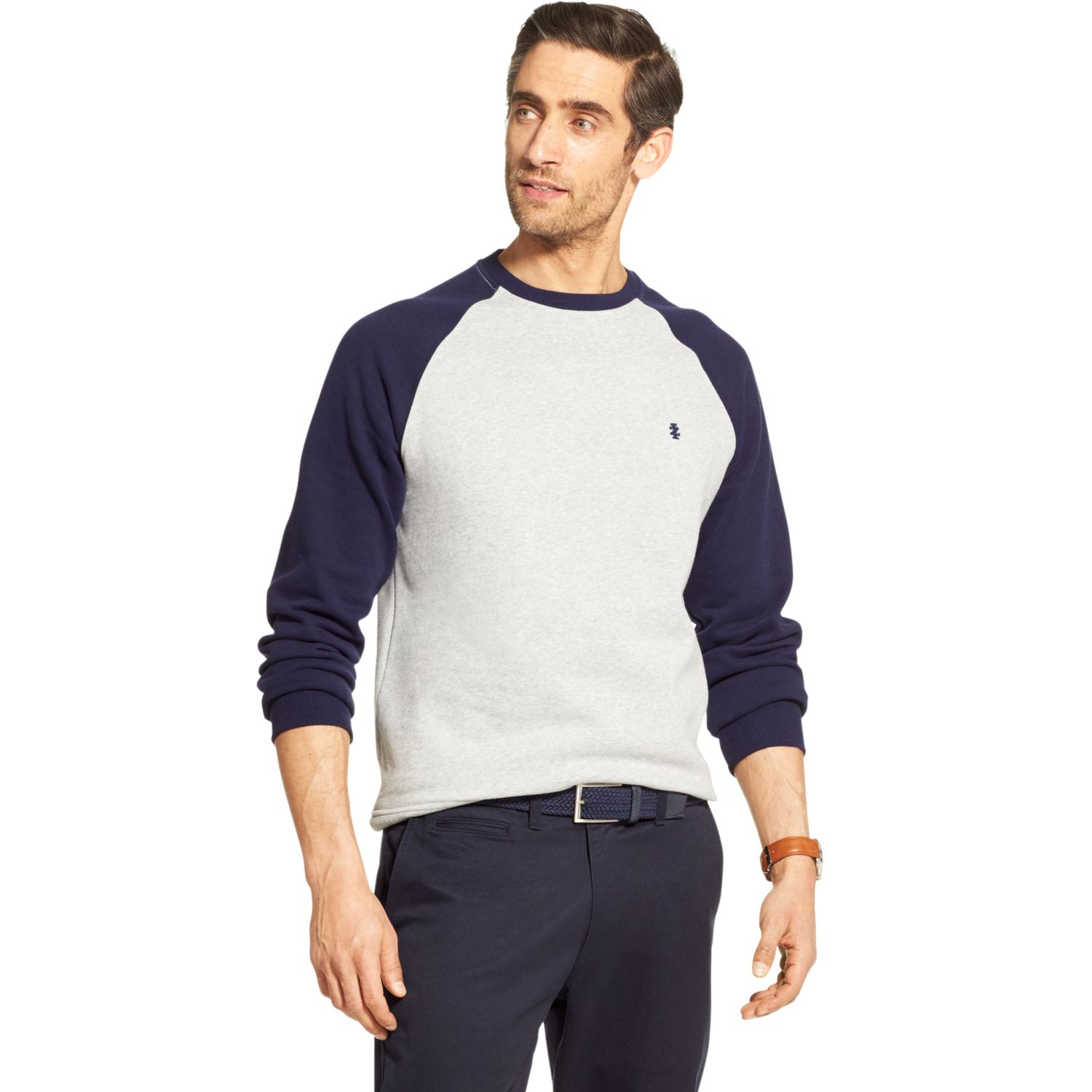 izod sweatshirt fleece crew neck