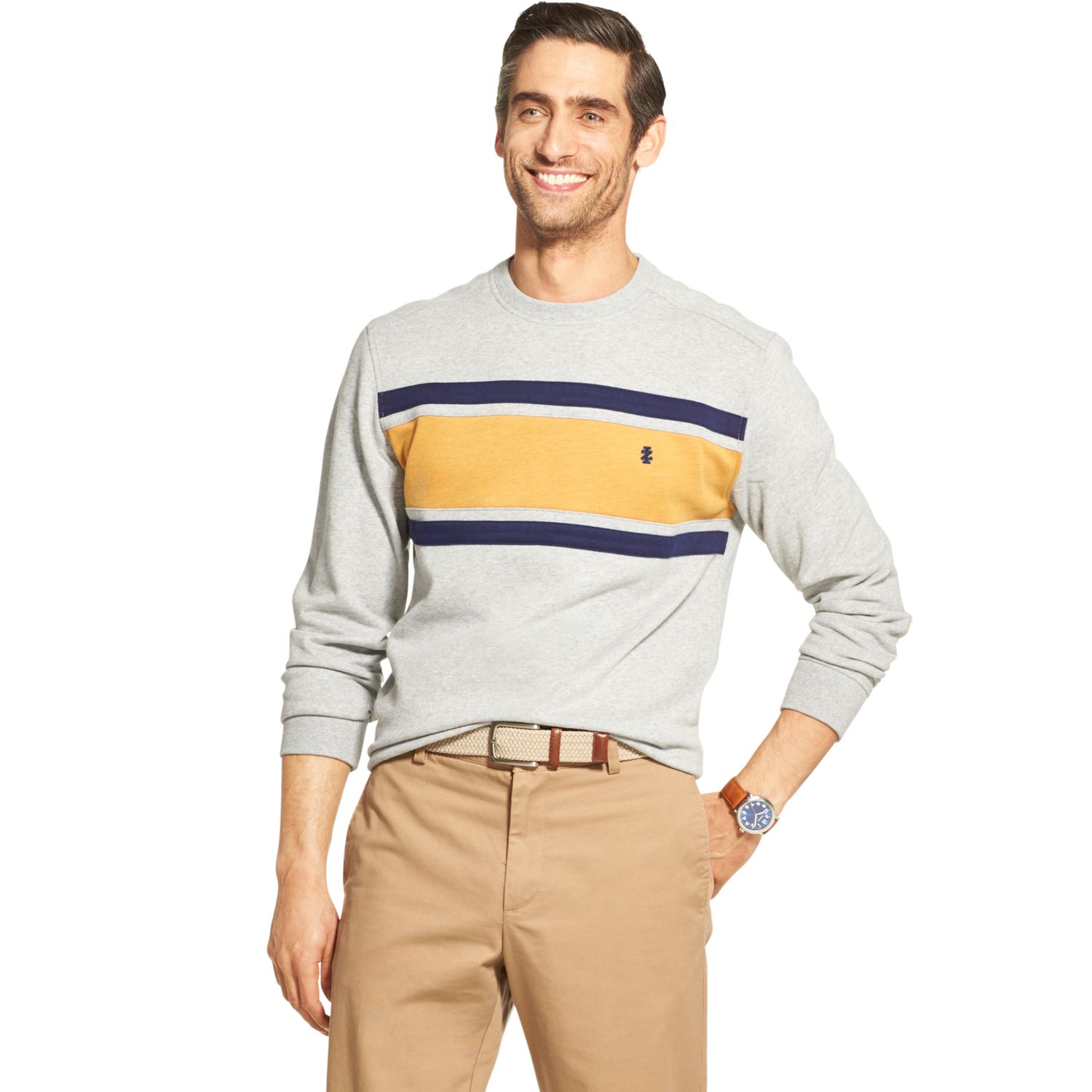 izod sweatshirt fleece crew neck