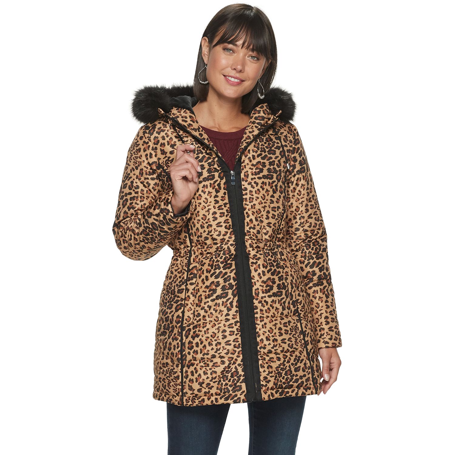 animal print puffer