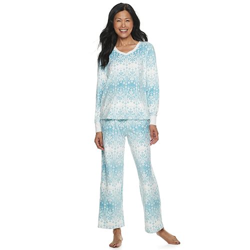 Women's Croft & Barrow® Velour 2-Piece Pajama Set