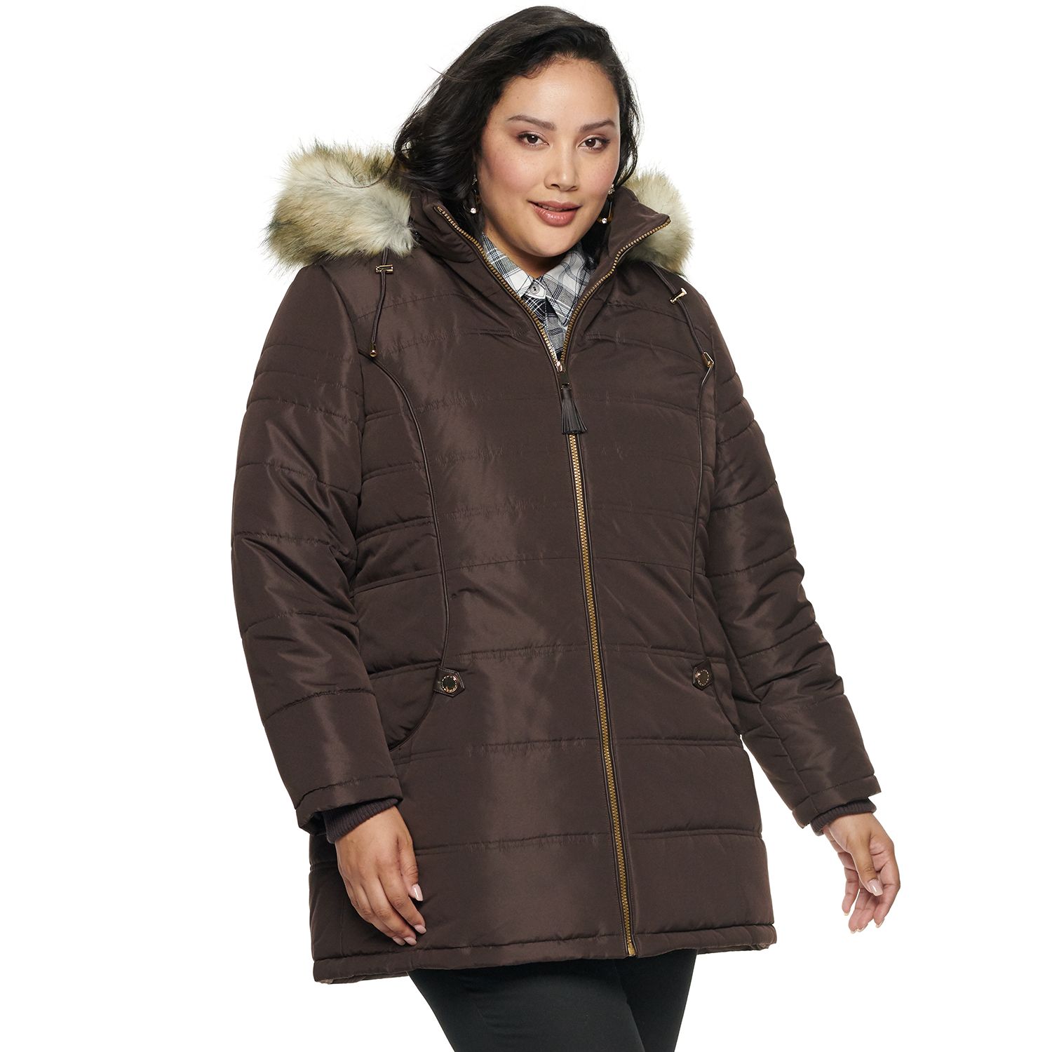 plus size hooded puffer coat