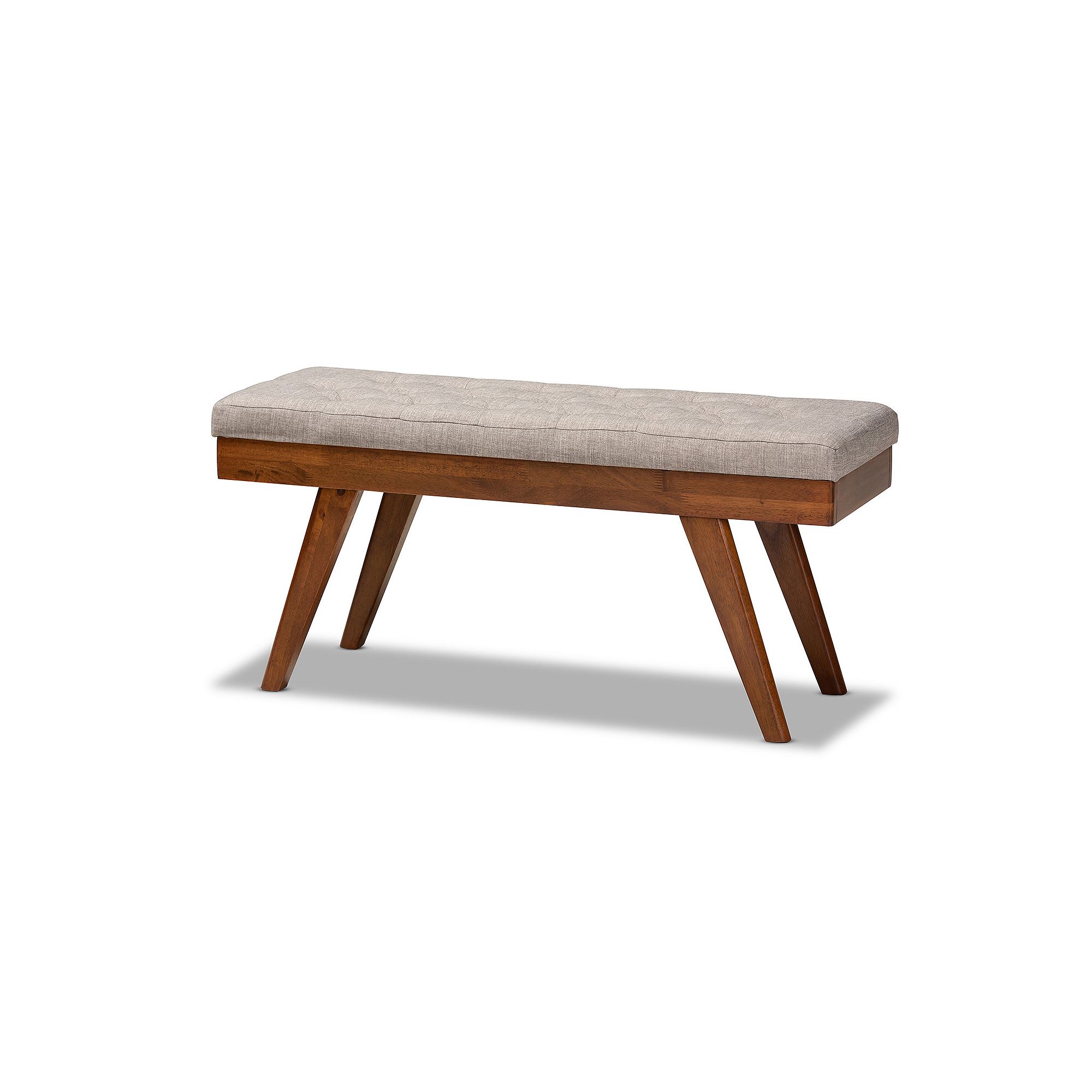 Baxton Studio Alona Bench, Light Gray