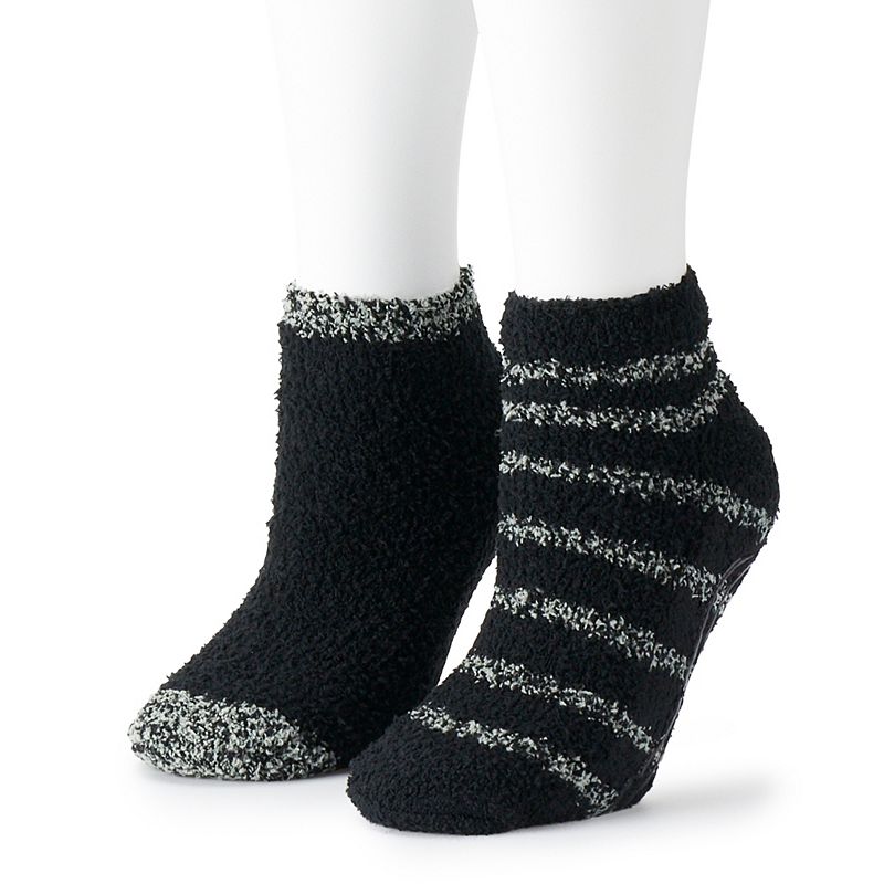 UPC 042825725768 product image for Women's Dr. Scholl's 2-Pair Soothing Spa Low-Cut Slipper Socks, Size: 9-11, Blac | upcitemdb.com