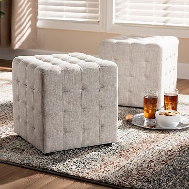 Baxton Studio Elladio Ottoman