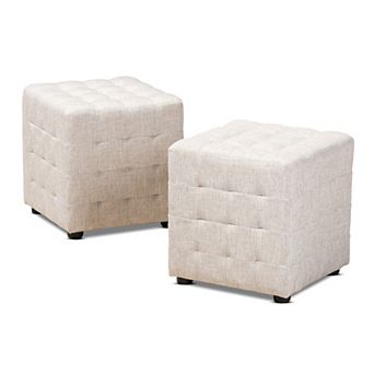 Baxton Studio Elladio Ottoman