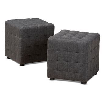 Baxton Studio Elladio Ottoman