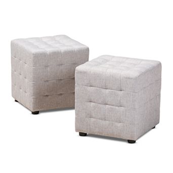 Baxton Studio Elladio Ottoman
