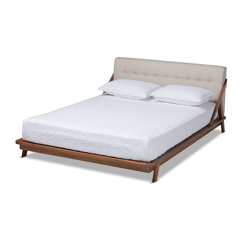 Baxton Studio Sante Bed, Beige
