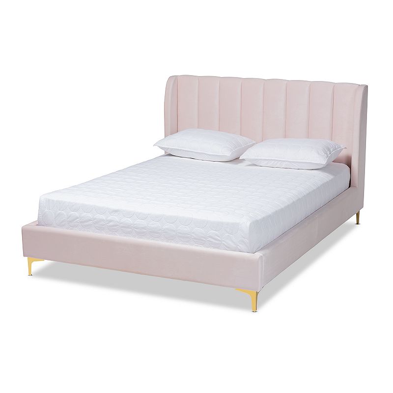 Baxton Studio Saverio Queen Bed, Pink