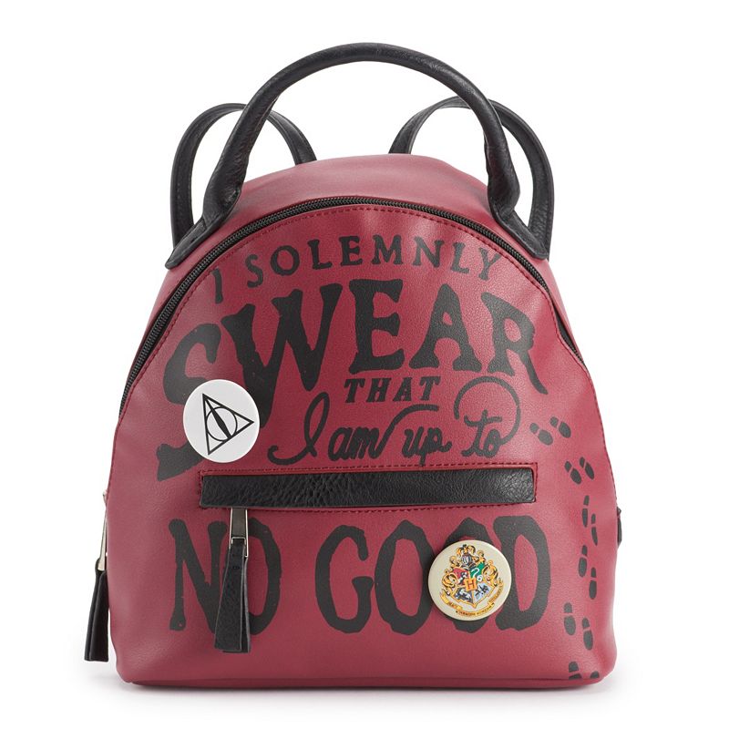 Harry Potter Im Up to No Good Mini Backpack, Dark Red