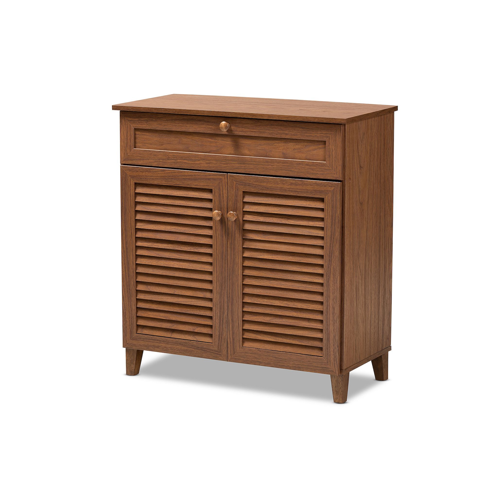 Baxton Studio Coolidge Shoe Cabinet with Drawer, Brown