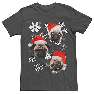 Boys 8 20 Pug Kitten Tongue Out Santa Hat Holiday Graphic Tee - pug life shirt roblox