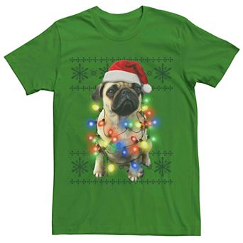 Men's Pug Lights Tee Graphic Shirt