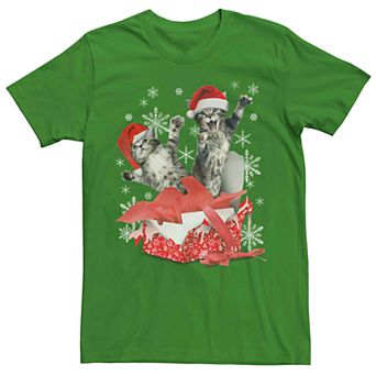 Men's Kittens In A Box Christmas Graphic Tee