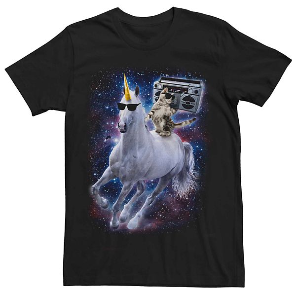 Men's Unicorn Cat Space Graphic Tee