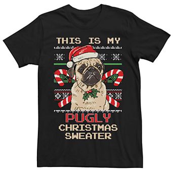 Men's Pugly Christmas Sweater Style Tee