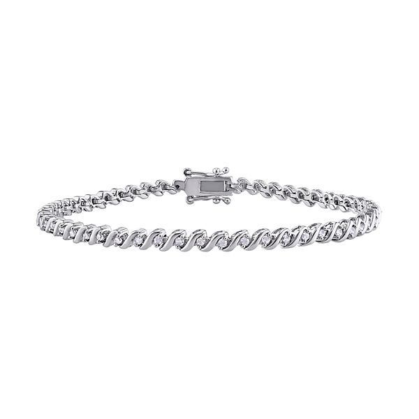 Stella Grace Sterling Silver 1 2 Carat T.W. Diamond Tennis Bracelet