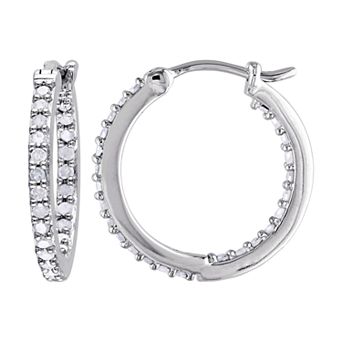Stella Grace Sterling Silver 1/2 Carat T.W. Diamond Hoop Earrings