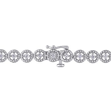 Stella Grace Sterling Silver 1 Carat T.W. Diamond Tennis Bracelet