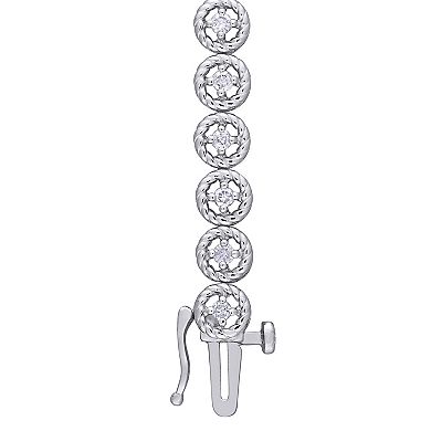 Stella Grace Sterling Silver 1 Carat T.W. Diamond Tennis Bracelet
