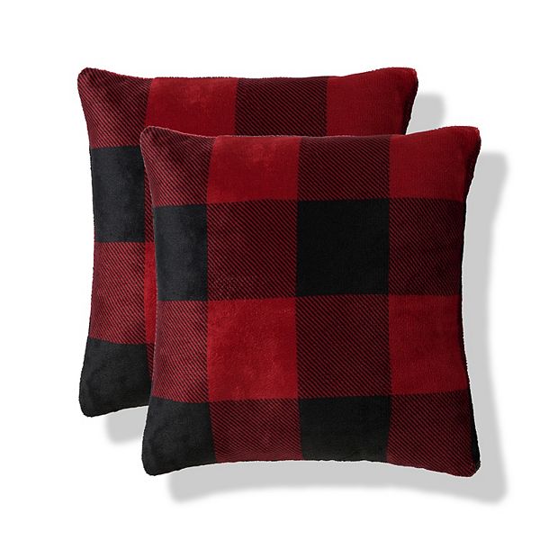 The Big One® Printed Plush 2-pack Throw Pillow Set - Red