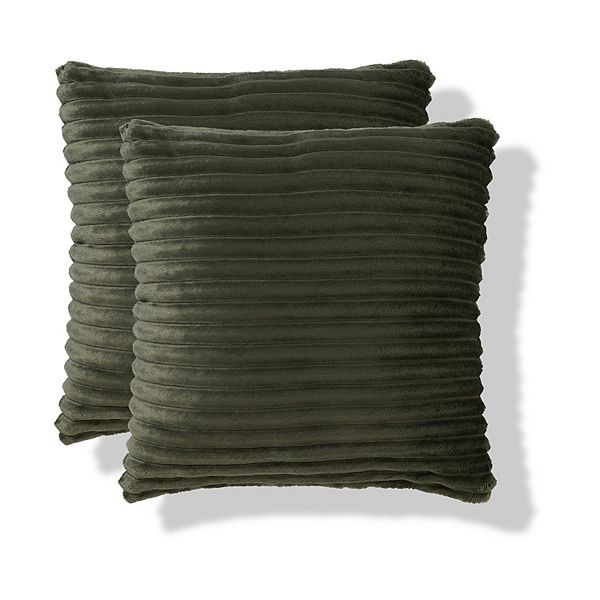 The Big One® Printed Plush 2-pack Throw Pillow Set - Thyme Green