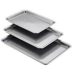 Set of 3 Nonstick Cookie Sheets for Baking, Bakeware Pans with Silicone  Rubber Handles, 10x14 inches