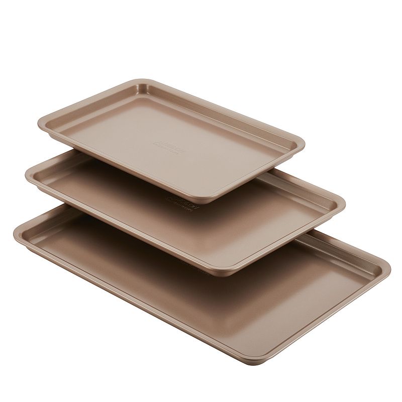 Anolon Advanced Nonstick Bakeware 3-Piece Cookie Pan Set, Brown