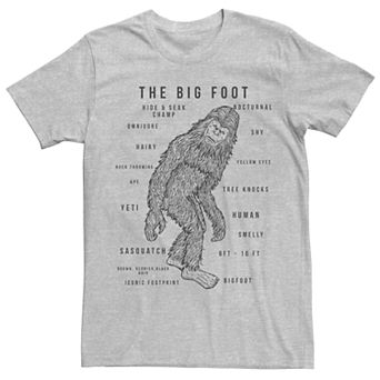 Men's Bigfoot Names And Facts Graphic Tee