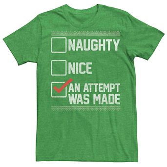 Men's Christmas Check List Humor Graphic Tee