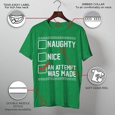 Men's Christmas Check List Humor Graphic Tee