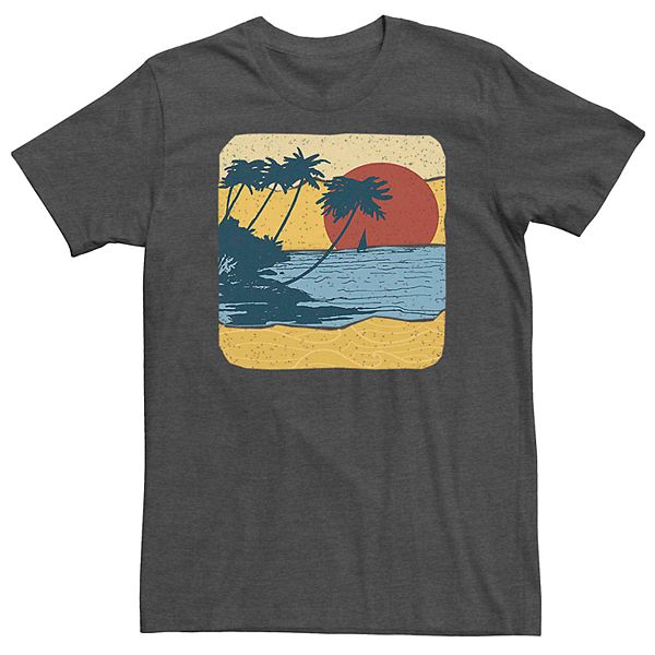 Men's Cut Out Beach Graphic Tee