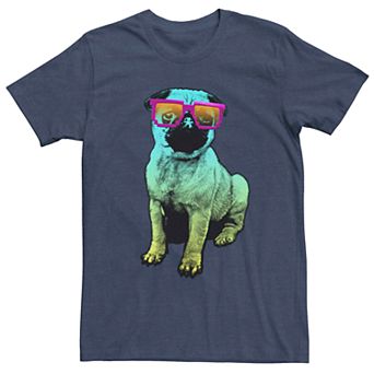 Men's Sun Pug Neon Portrait Graphic Tee