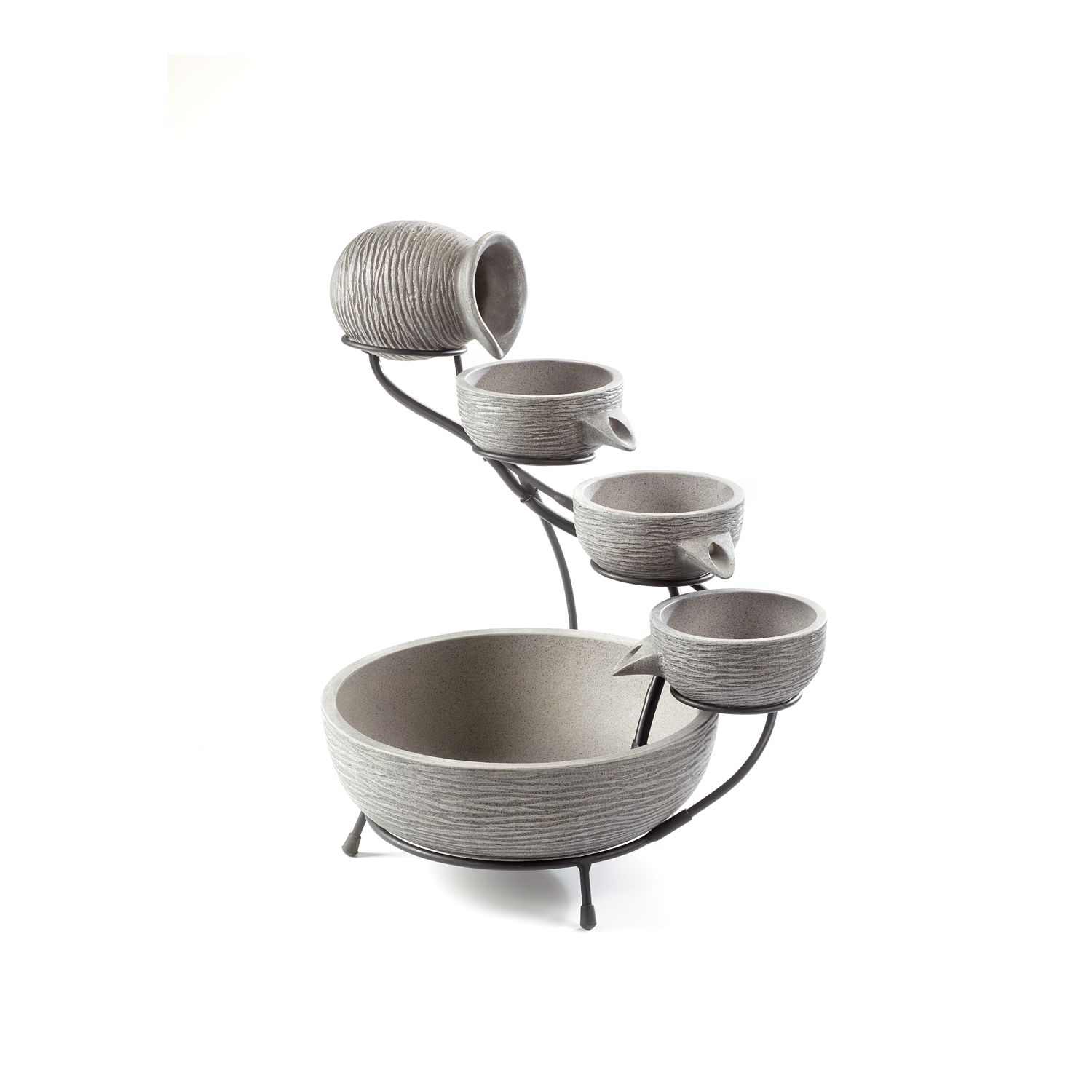 Sunnydaze Decor, Cascading Terra Bowls Solar Water Fountain - 30in
