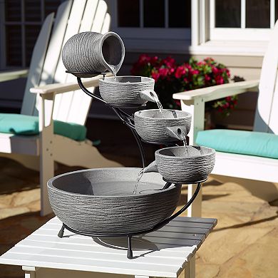 Smart Living Oslo 4-Tier Solar Cascade Fountain