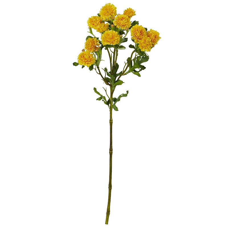 nearly natural 17 In. Japanese Flower Artificial Flower (Set of 8), Yellow