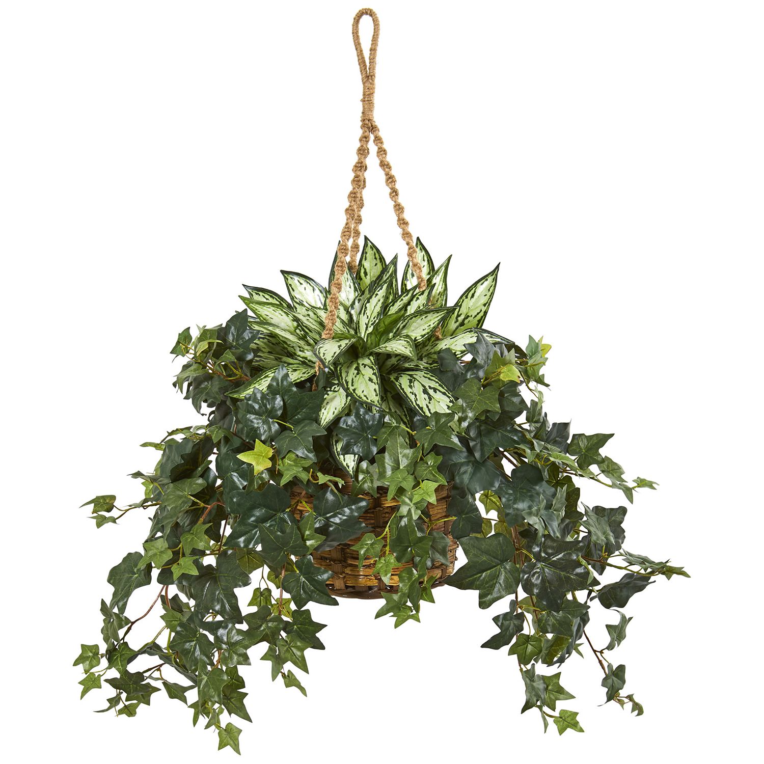 Nearly Natural String of Pearl Artificial Plant Hanging Basket