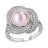 Bague Fantaisie En Argent Sterling Avec Perle Teintée Et Accents - Taille 10, Occasion