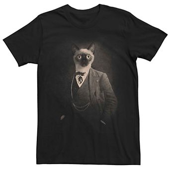 Men's Cat Vintage Portrait Graphic Tee