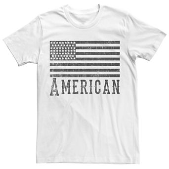 Men's American Flag Black And White Graphic Tee