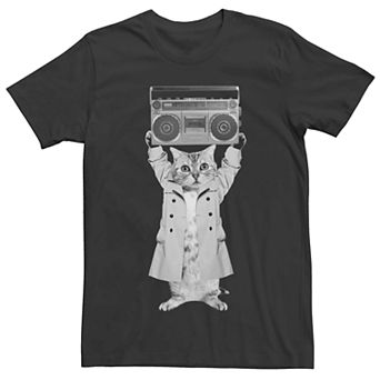Men's Cute Cat Boombox Graphic Tee