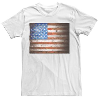 Men's Wooden American Flag Graphic Tee