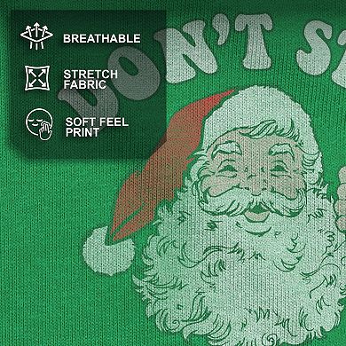 Men's Santa Claus Don't Stop Believing Vintage Christmas Graphic Tee