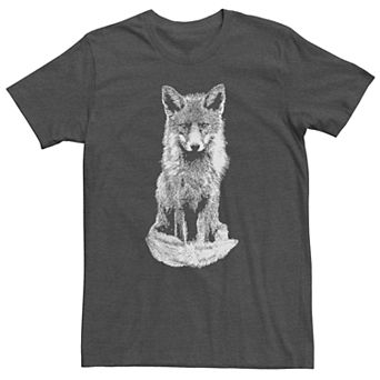 Men's Line Art Fox Portrait Graphic Tee