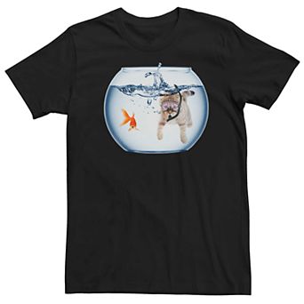 Men's Cat Fishbowl Swim Graphic Tee